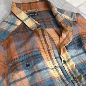 Toad and co soft light flannel plaid shirt